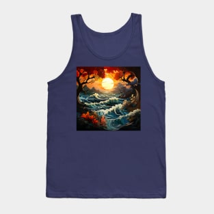 Waves ocean sunset 2 Tank Top